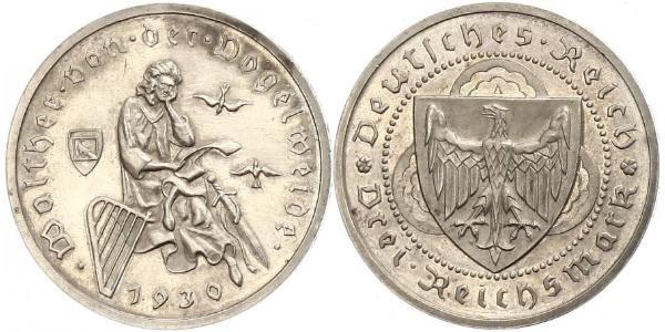 3 Reichsmark 魏瑪共和國 (1919 - 1933) 銀 
