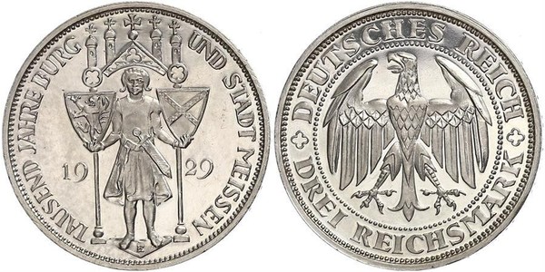 3 Reichsmark 魏瑪共和國 (1919 - 1933) 銀 