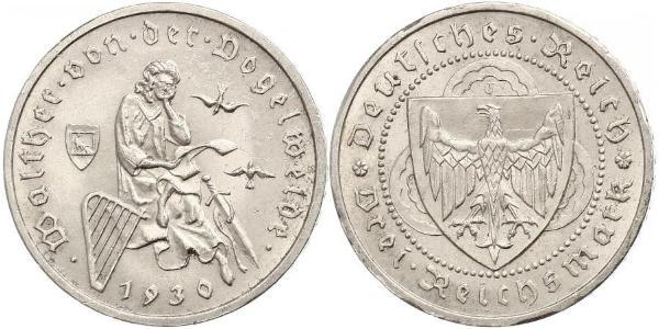 3 Reichsmark 魏瑪共和國 (1919 - 1933) 銀 