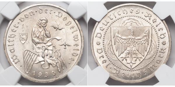 3 Reichsmark 魏瑪共和國 (1919 - 1933) 銀 