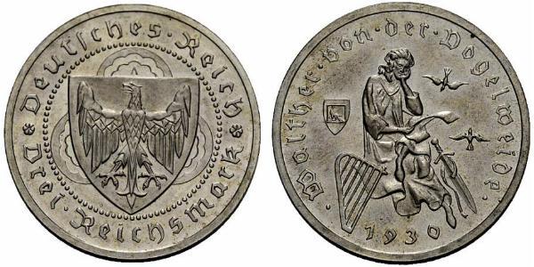 3 Reichsmark 魏瑪共和國 (1919 - 1933) 銀 
