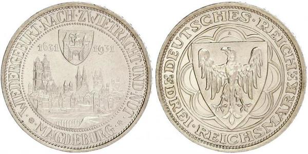 3 Reichsmark 魏瑪共和國 (1919 - 1933) 銀 