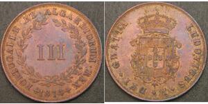 3 Reis Kingdom of Portugal (1139-1910) Copper 