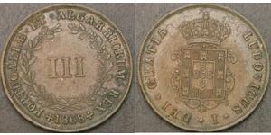 3 Reis Kingdom of Portugal (1139-1910) Copper 