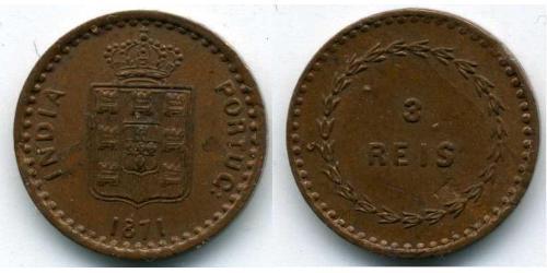 3 Reis Portuguese India (1510-1961) Copper 