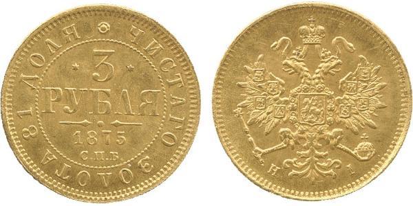 3 Rublo Impero russo (1720-1917) Oro Alessandro II (1818-1881)