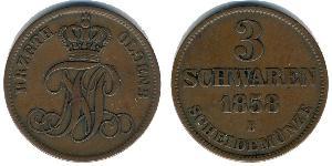3 Schwaren States of Germany Cuivre 
