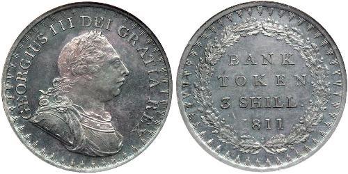 3 Shilling Regno Unito di Gran Bretagna e Irlanda (1801-1922) Argento Giorgio III (1738-1820)