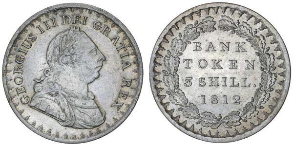 3 Shilling Reino Unido de Gran Bretaña e Irlanda (1801-1922) Plata Jorge III (1738-1820)