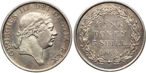 3 Shilling Vereinigtes Königreich von Großbritannien und Irland (1801-1922) Silber Georg III (1738-1820)