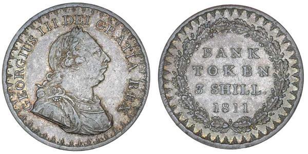 3 Shilling Vereinigtes Königreich von Großbritannien und Irland (1801-1922) Silber Georg III (1738-1820)