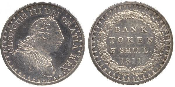 3 Shilling 大不列颠及爱尔兰联合王国 (1801 - 1922) 銀 喬治三世 (1738-1820)
