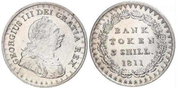 3 Shilling 大不列颠及爱尔兰联合王国 (1801 - 1922) 銀 喬治三世 (1738-1820)