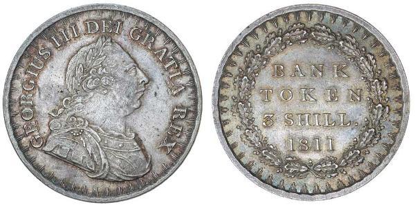 3 Shilling 大不列颠及爱尔兰联合王国 (1801 - 1922) 銀 喬治三世 (1738-1820)
