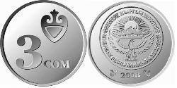 3 Som Kirguistán (1991 - ) Níquel/Acero 