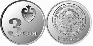 3 Som Kirguistán (1991 - ) Níquel/Acero 