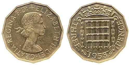 3 Threepence Великобритания (1922-) Никель/Латунь Елизавета II (1926-2022)