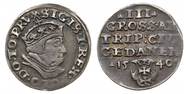 3 Грош Польша Серебро Sigismund I the Old