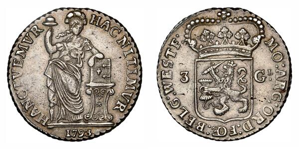 3 Гульден Республика Соединённых провинций (1581 - 1795) Серебро 