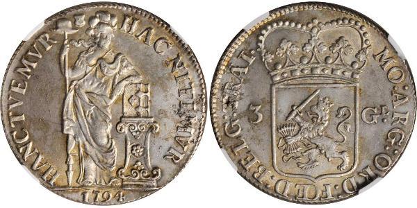 3 Гульден Республика Соединённых провинций (1581 - 1795) Серебро 
