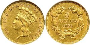 3 Долар США (1776 - ) Золото 