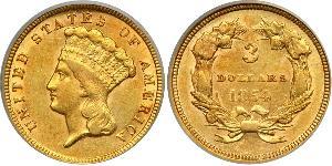 3 Долар США (1776 - ) Золото 