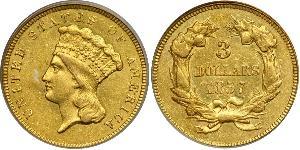 3 Долар США (1776 - ) Золото 