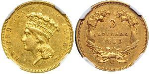 3 Долар США (1776 - ) Золото 