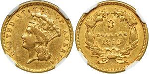 3 Долар США (1776 - ) Золото 