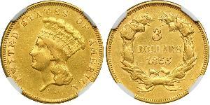 3 Долар США (1776 - ) Золото 