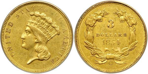 3 Долар США (1776 - ) Золото 
