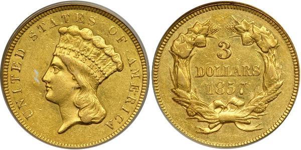3 Долар США (1776 - ) Золото 