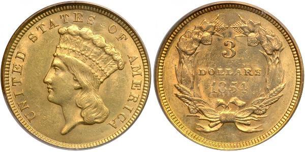 3 Долар США (1776 - ) Золото 