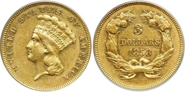 3 Долар США (1776 - ) Золото 