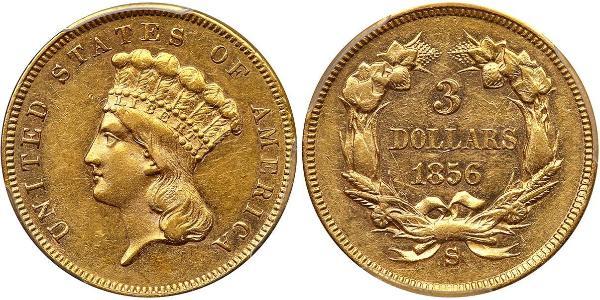 3 Долар США (1776 - ) Золото 