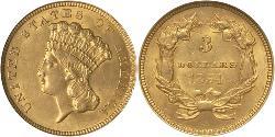 3 Доллар США (1776 - ) Золото 