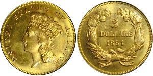 3 Доллар США (1776 - ) Золото 