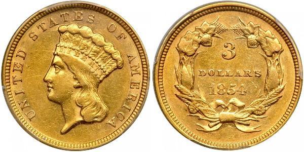 3 Доллар США (1776 - ) Золото 