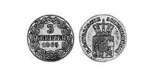 3 Крейцер Королевство Бавария (1806 - 1918) Серебро Людвиг II (король Баварии)(1845 – 1886)