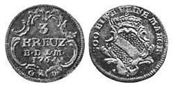 3 Крейцер Баден-Дурлах (1535 - 1771) Серебро (билон) 