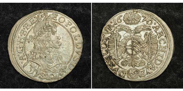 3 Крейцер Австрія Срібло Леопольд I Габсбург(1640-1705)
