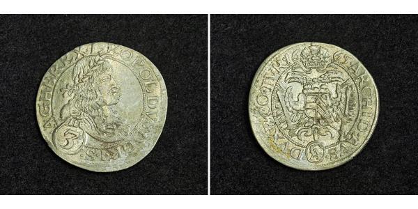3 Крейцер Австрія Срібло Леопольд I Габсбург(1640-1705)