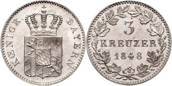3 Крейцер Баварія Срібло Максиміліан II (король Баварії)(1811 - 1864)