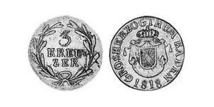 3 Крейцер Велике герцогство Баден (1806-1918) Срібло 