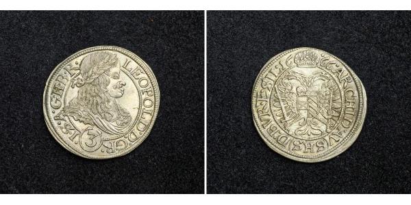 3 Крейцер Священна Римська імперія (962-1806) Срібло Леопольд I Габсбург(1640-1705)