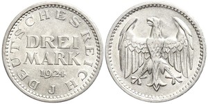 3 Марка Веймарская республика (1918-1933) Серебро 