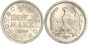 3 Марка Веймарская республика (1918-1933) Серебро 