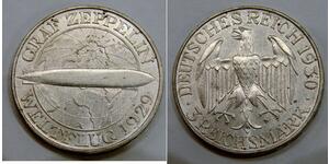 3 Марка Веймарская республика (1918-1933) Серебро 