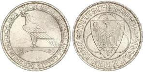 3 Марка Веймарская республика (1918-1933) Серебро 