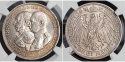 3 Марка Германская империя (1871-1918) Серебро Frederick Francis IV, Grand Duke of Mecklenburg (1882 - 1945)
